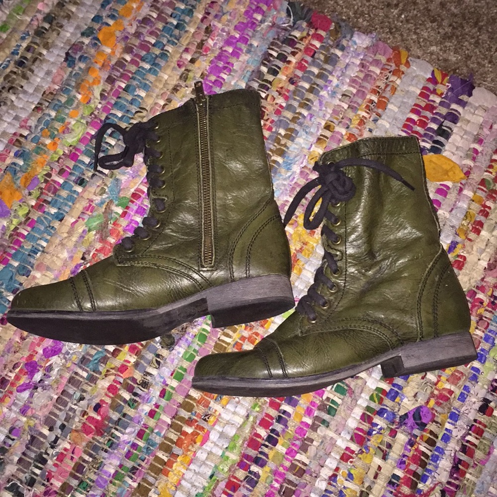 Green Combat boots